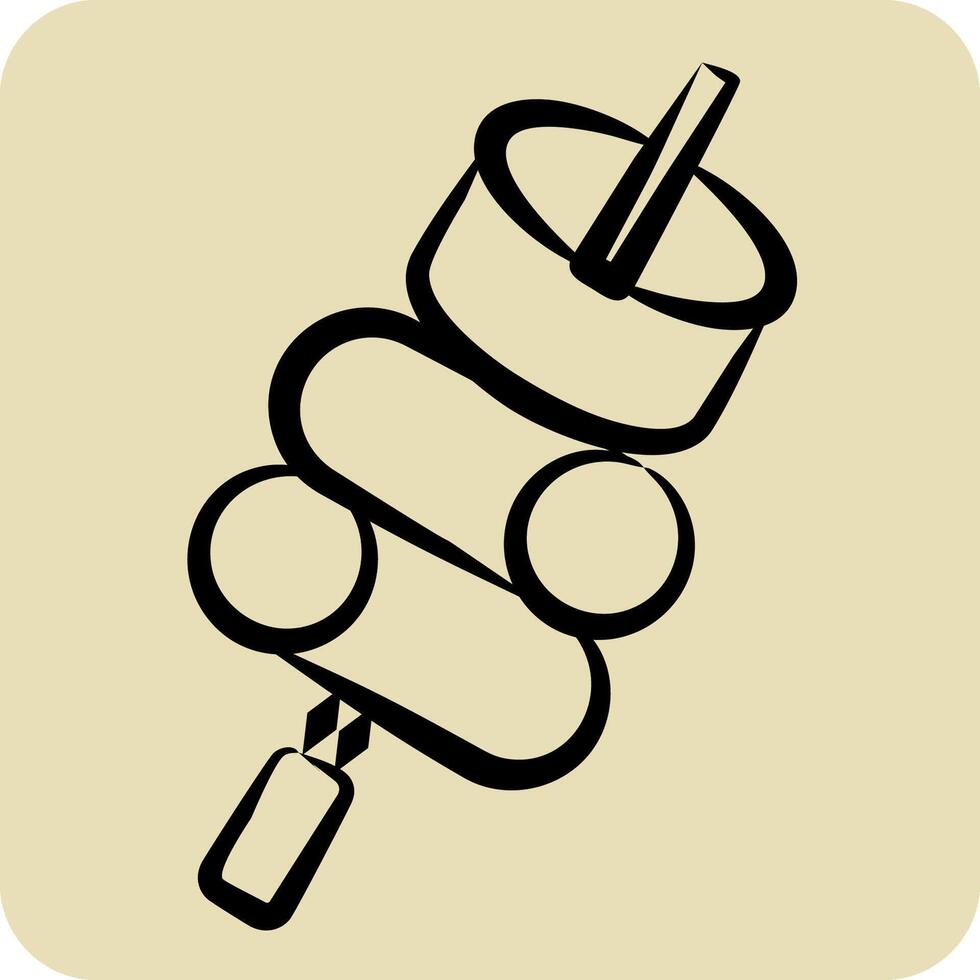 ícone marshmallow. relacionado para piquenique símbolo. mão desenhado estilo. simples Projeto editável. simples ilustração vetor