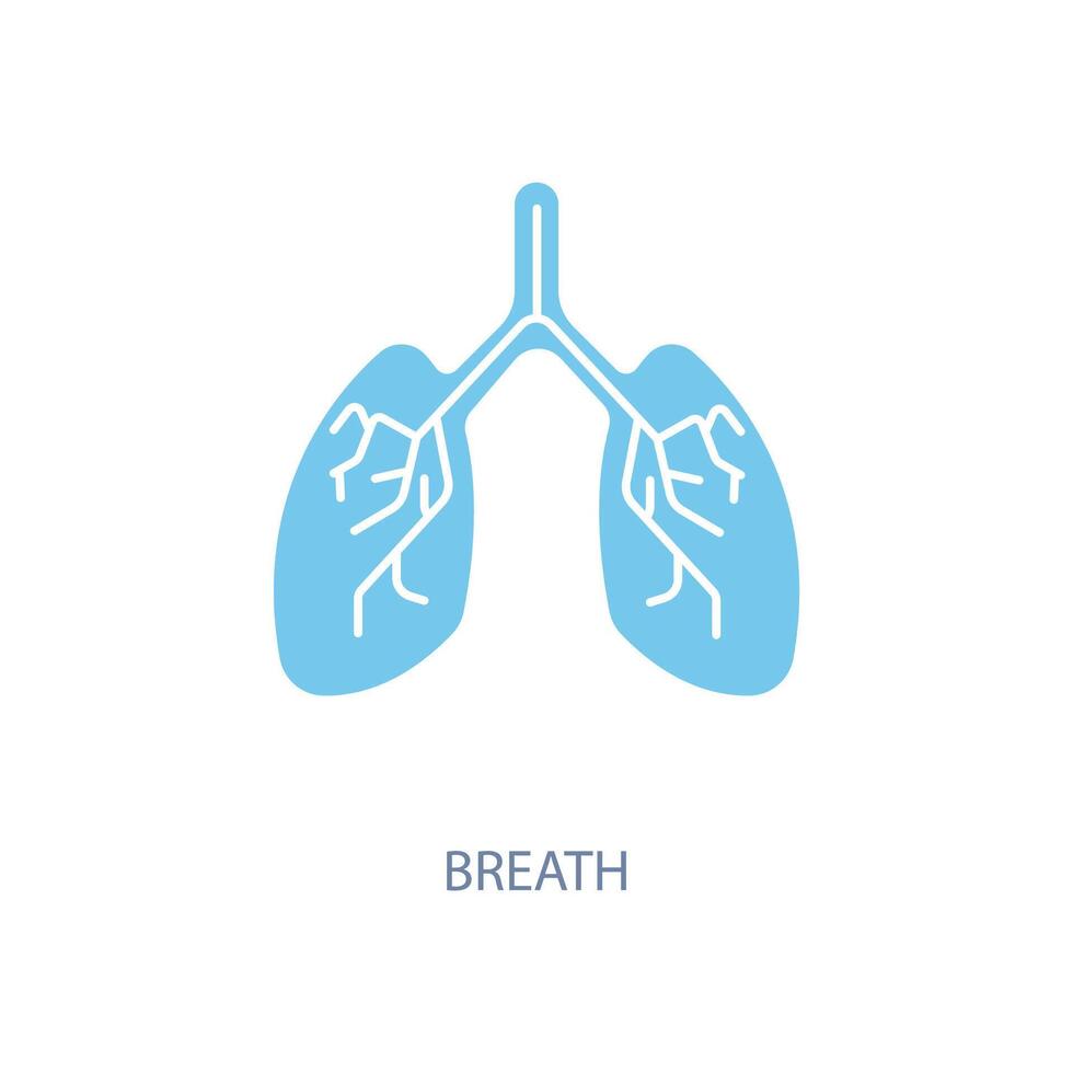 respiração conceito linha ícone. simples elemento ilustração. respiração conceito esboço símbolo Projeto. vetor