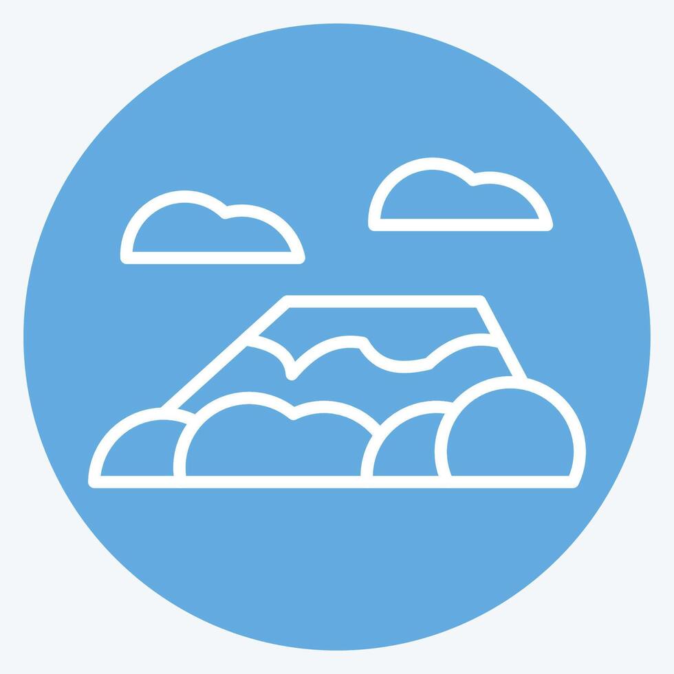 ícone montar Kilimanjaro. relacionado para Quênia símbolo. azul olhos estilo. simples Projeto editável. simples ilustração vetor