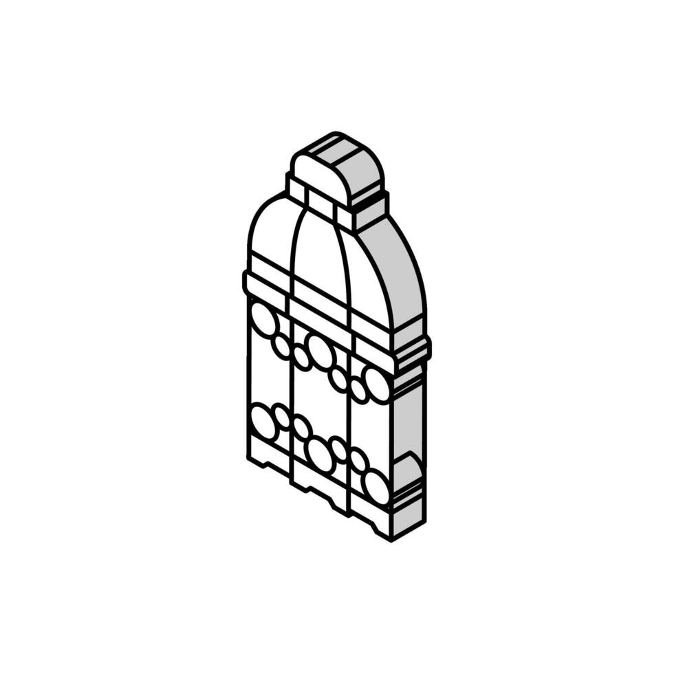 islâmico lanterna fanous isométrico ícone vetor ilustração