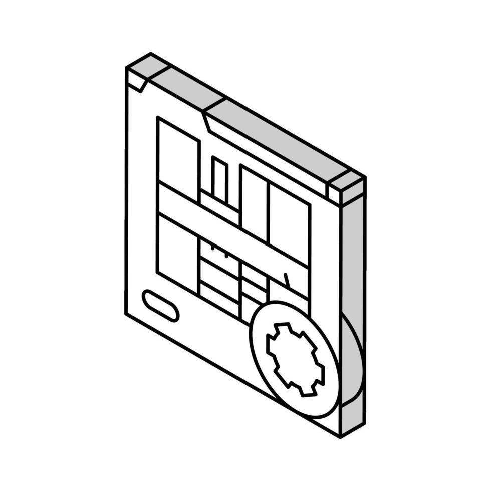 cozinha redesenhar interior isométrico ícone vetor ilustração