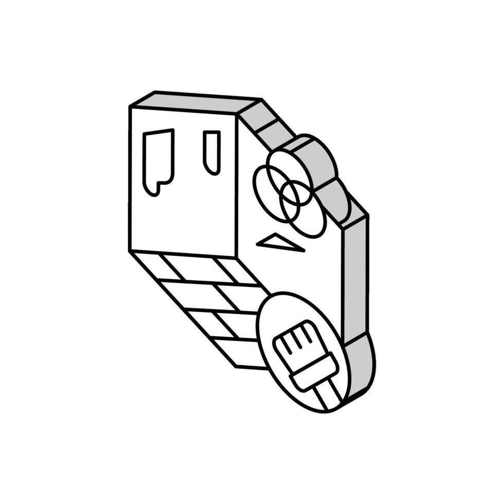 parede cor seleção interior desenhador isométrico ícone vetor ilustração