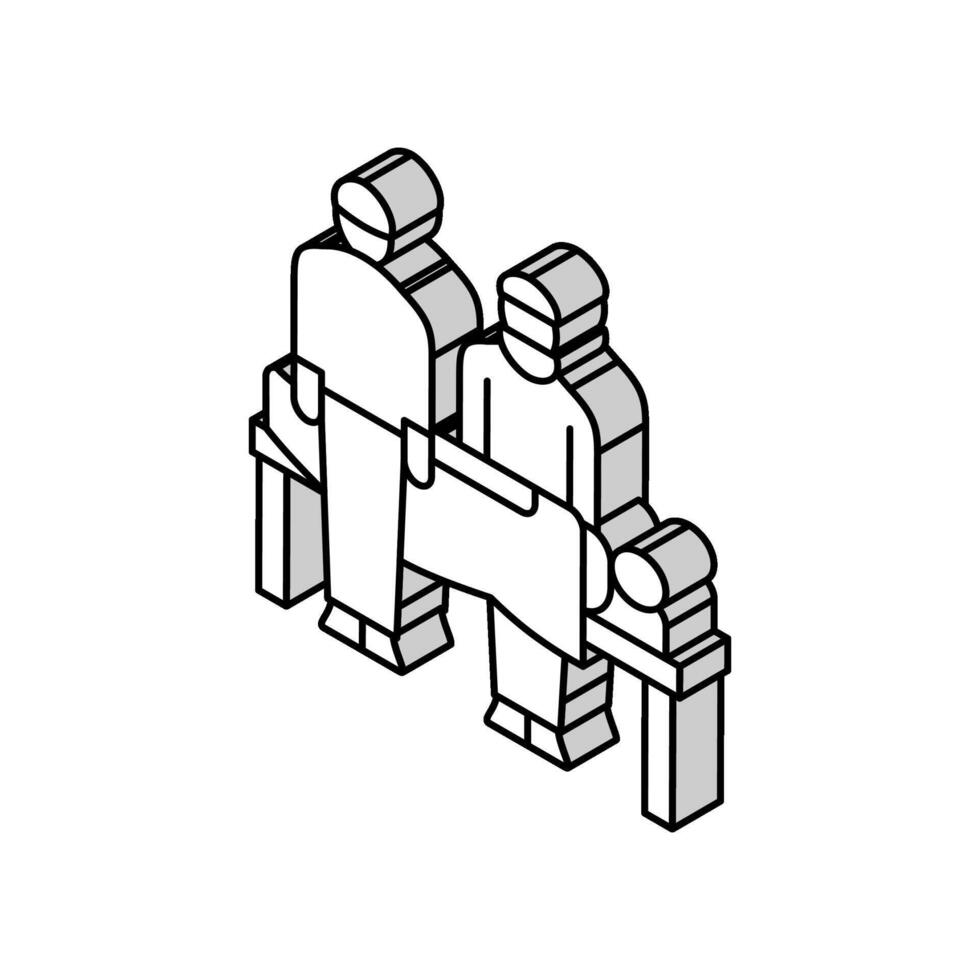 emergência cirurgia isométrico ícone vetor ilustração