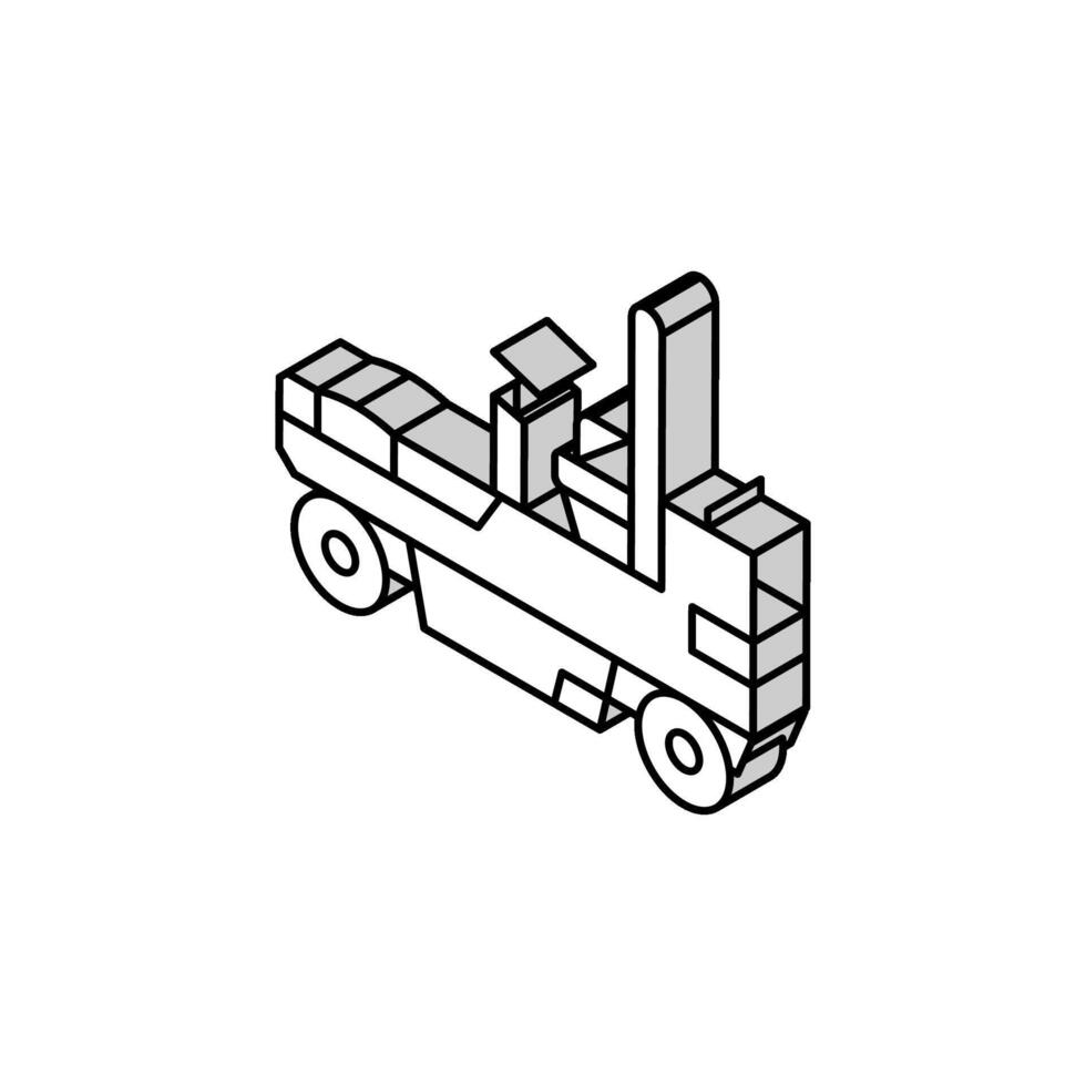 pneumático rolo construção veículo isométrico ícone vetor ilustração