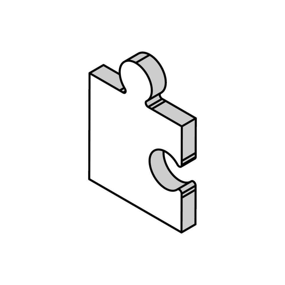 peça enigma quebra-cabeças isométrico ícone vetor ilustração