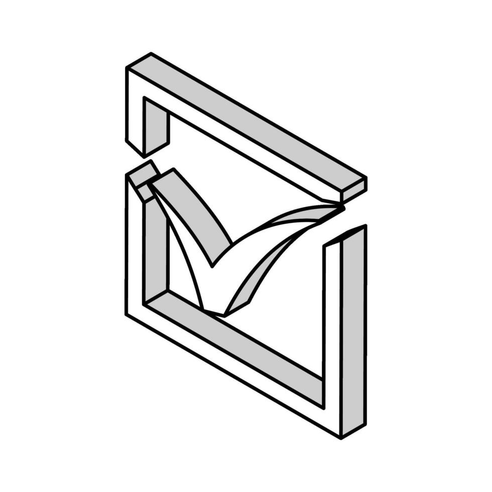 caixa de seleção marca isométrico ícone vetor ilustração