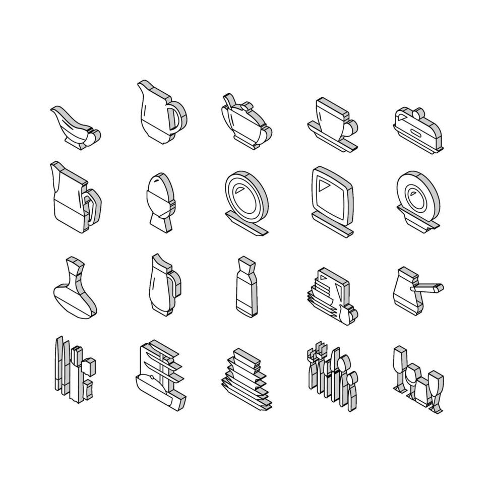 talheres para banquete ou jantar isométrico ícones conjunto vetor