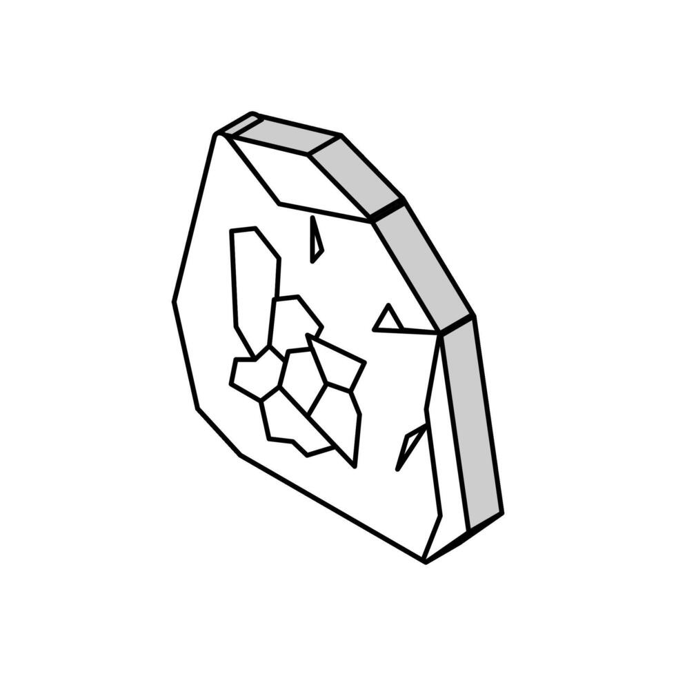 minerais dentro pedra isométrico ícone vetor ilustração