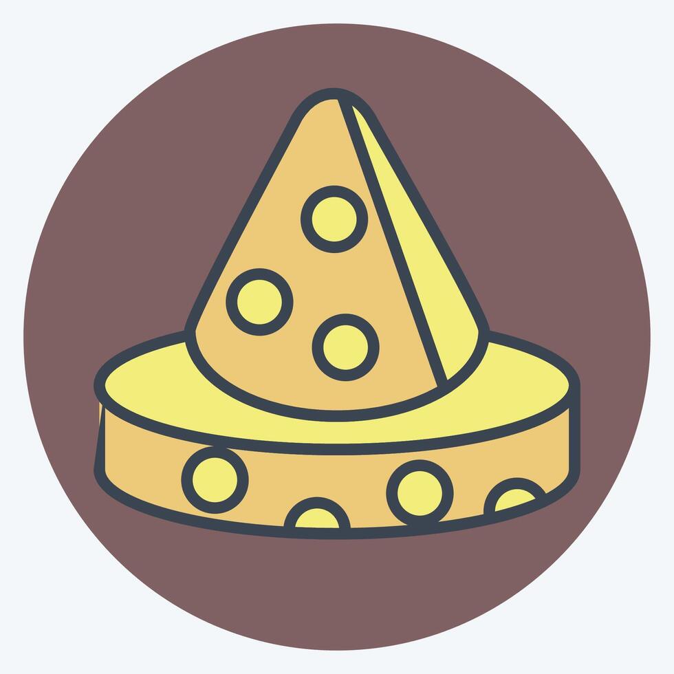 ícone queijo. relacionado para piquenique símbolo. cor companheiro estilo. simples Projeto editável. simples ilustração vetor