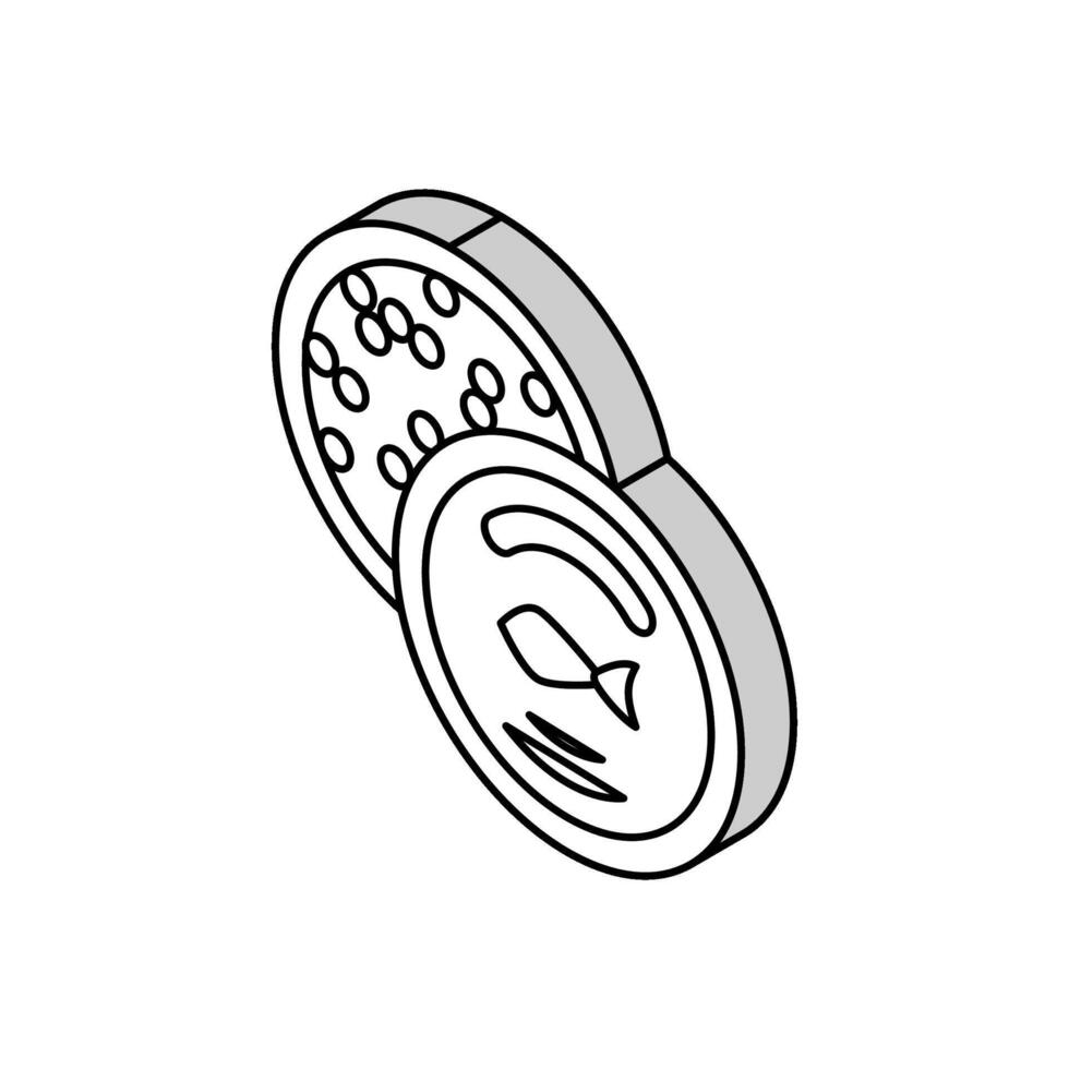 ilustração em vetor ícone isométrico de frutos do mar caviar