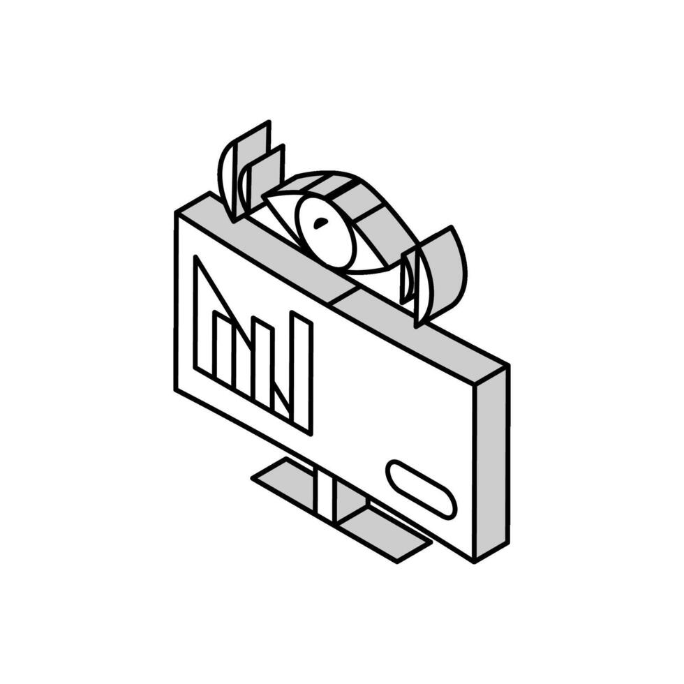 monitoramento sistema isométrico ícone vetor ilustração