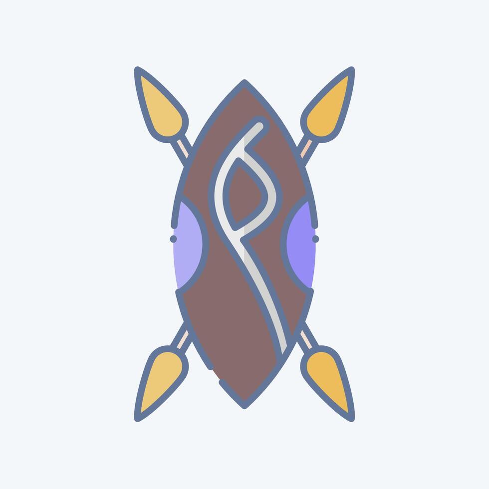ícone escudo. relacionado para Quênia símbolo. rabisco estilo. simples Projeto editável. simples ilustração vetor
