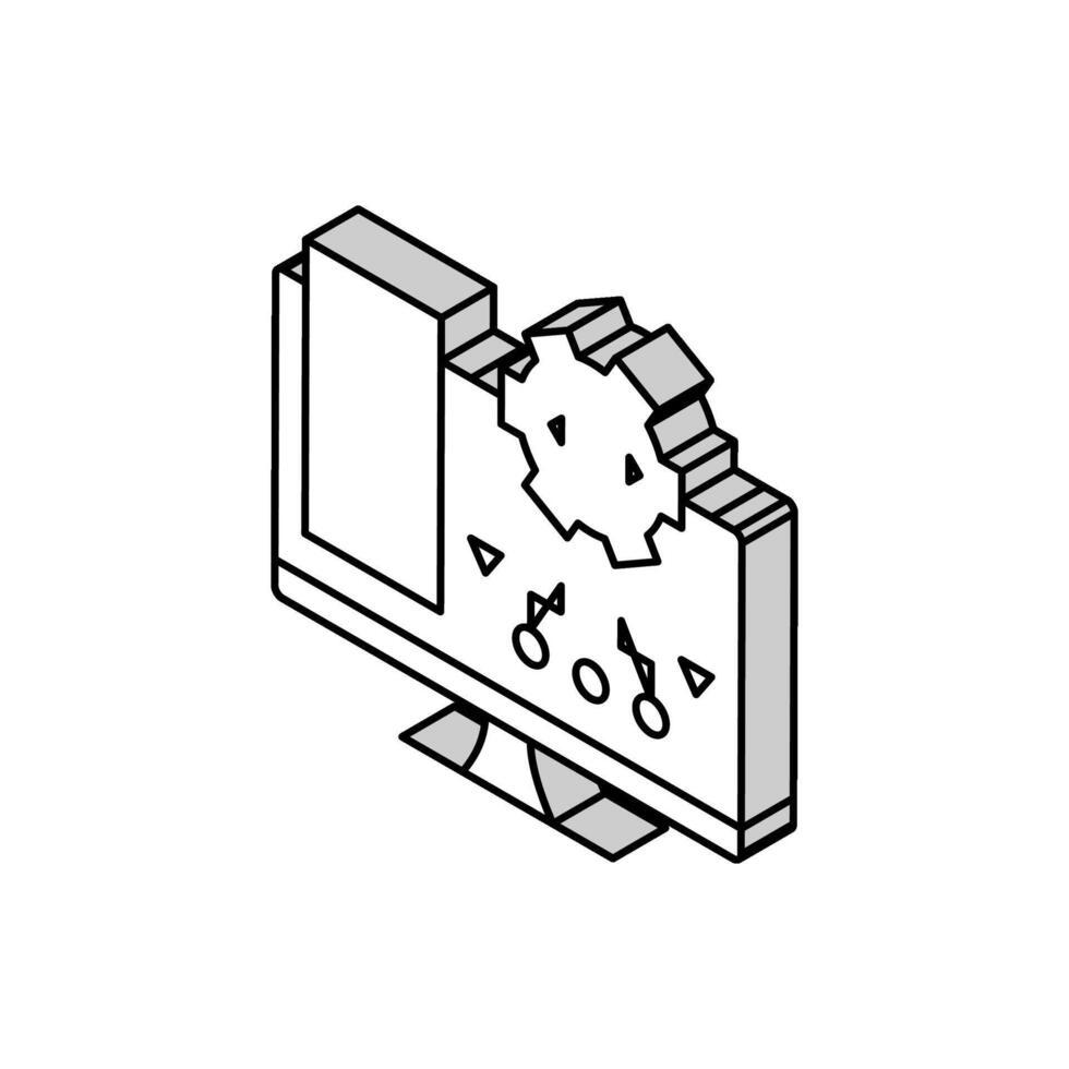 Programas sistema isométrico ícone vetor ilustração