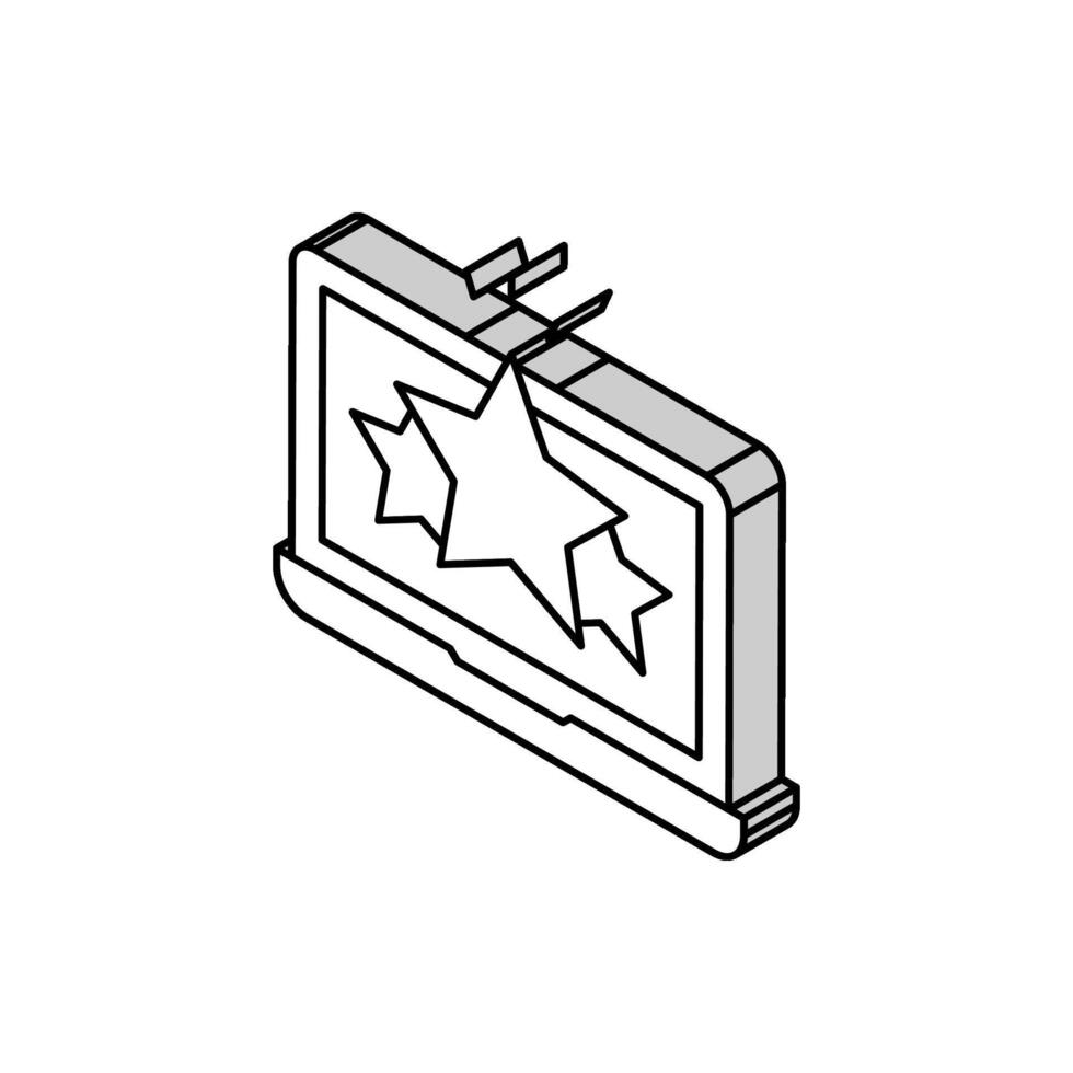 Avaliação em computador portátil isométrico ícone vetor ilustração