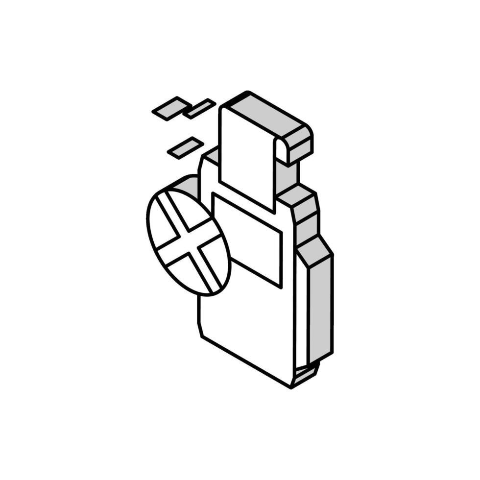 recusa Forma de pagamento pos terminal isométrico ícone vetor ilustração