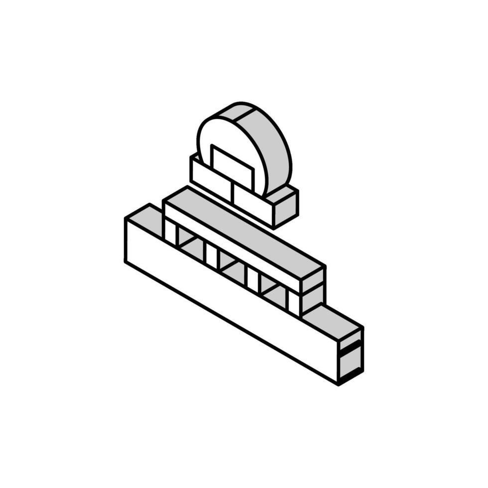 colunar Fundação isométrico ícone vetor ilustração