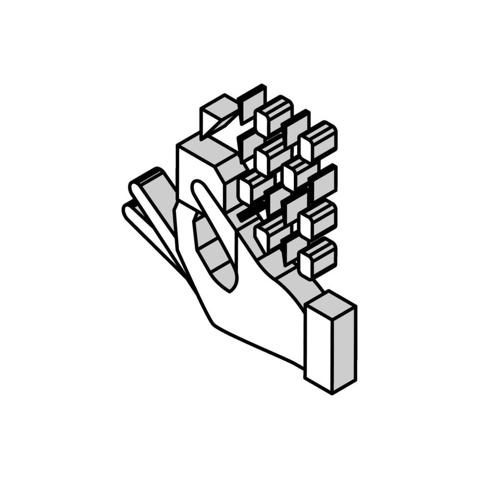 programação rfid lasca isométrico ícone vetor ilustração