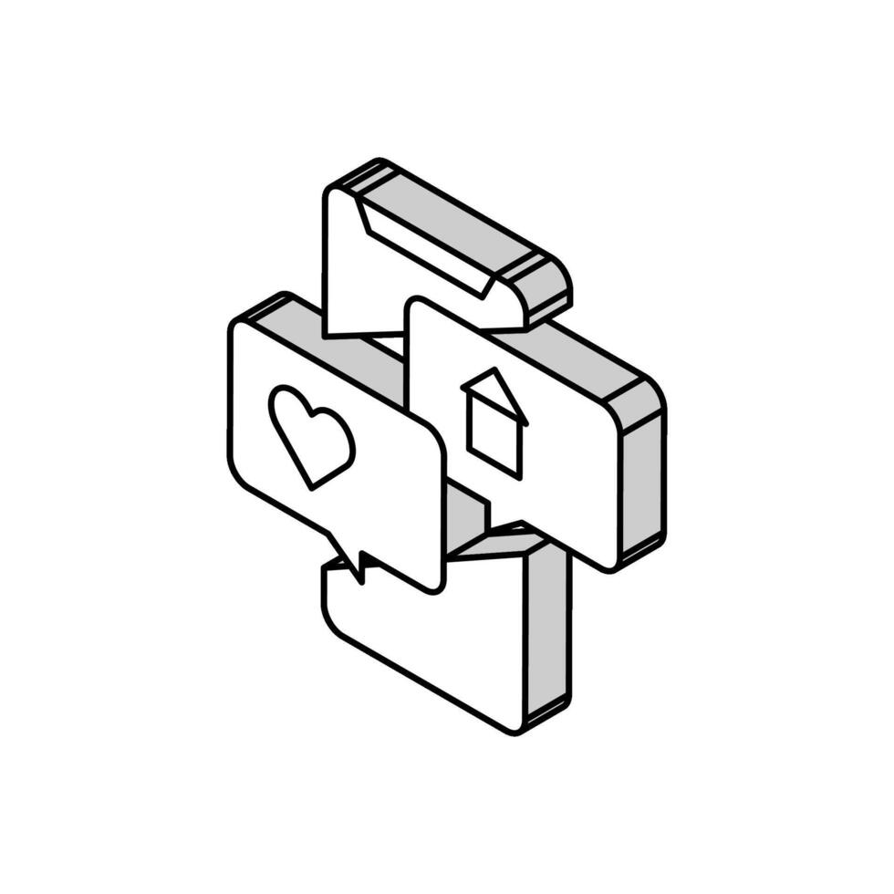 bate-papo Mensagens isométrico ícone vetor ilustração