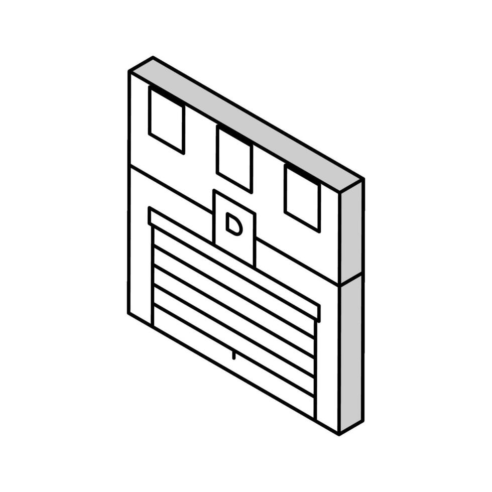 construção estacionamento isométrico ícone vetor ilustração