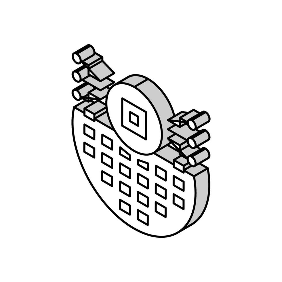 eletrônico lasca semicondutor fabricação isométrico ícone vetor ilustração