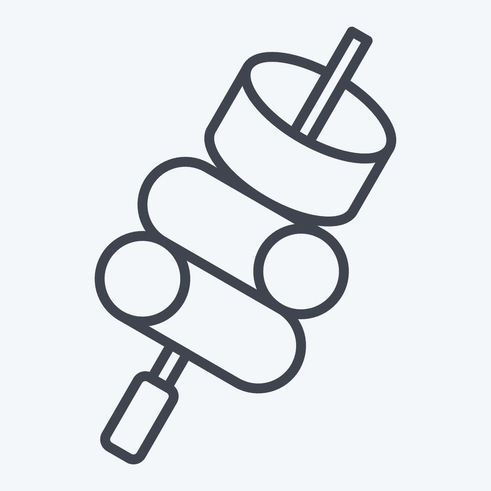 ícone marshmallow. relacionado para piquenique símbolo. linha estilo. simples Projeto editável. simples ilustração vetor