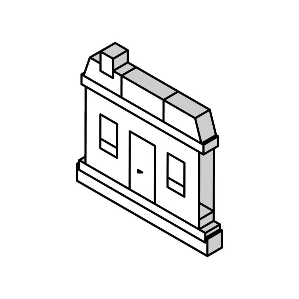 minúsculo casa casa isométrico ícone vetor ilustração