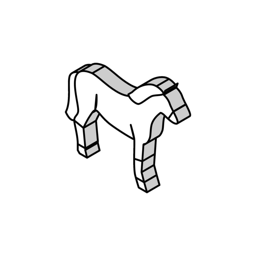 ilustração vetorial de ícone isométrico de animal cavalo vetor