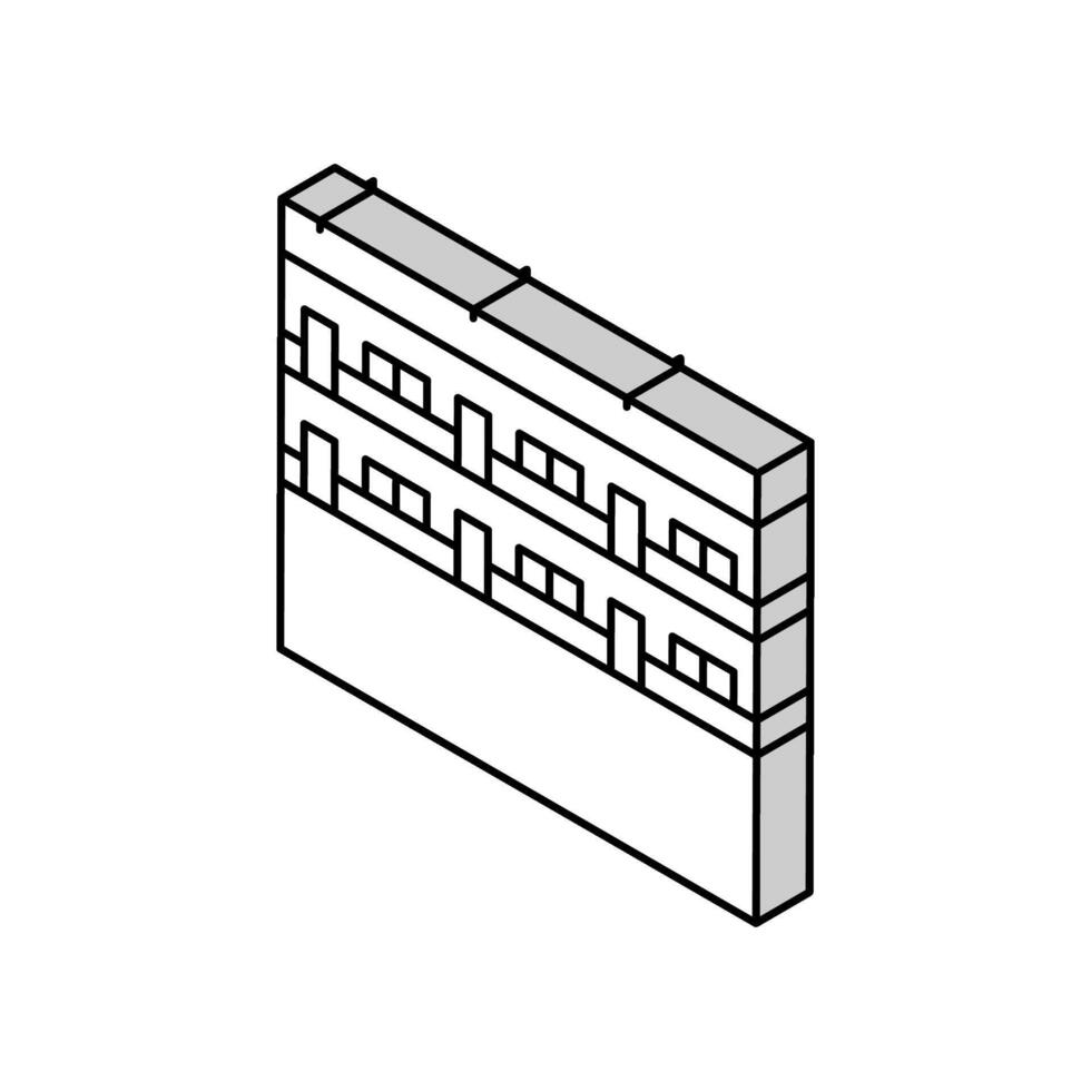 construção motel isométrico ícone vetor ilustração
