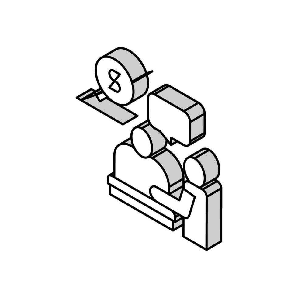 financeiro consulta e aconselhar isométrico ícone vetor ilustração