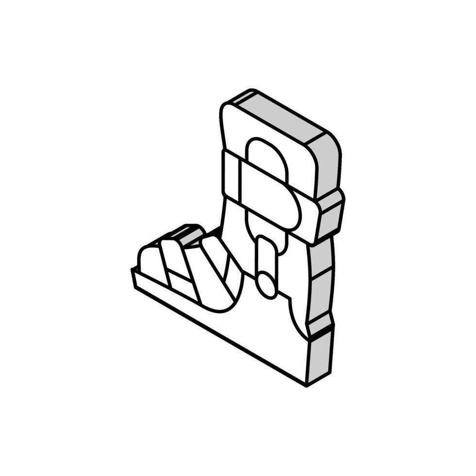 curativo para tratamento plano pés isométrico ícone vetor ilustração