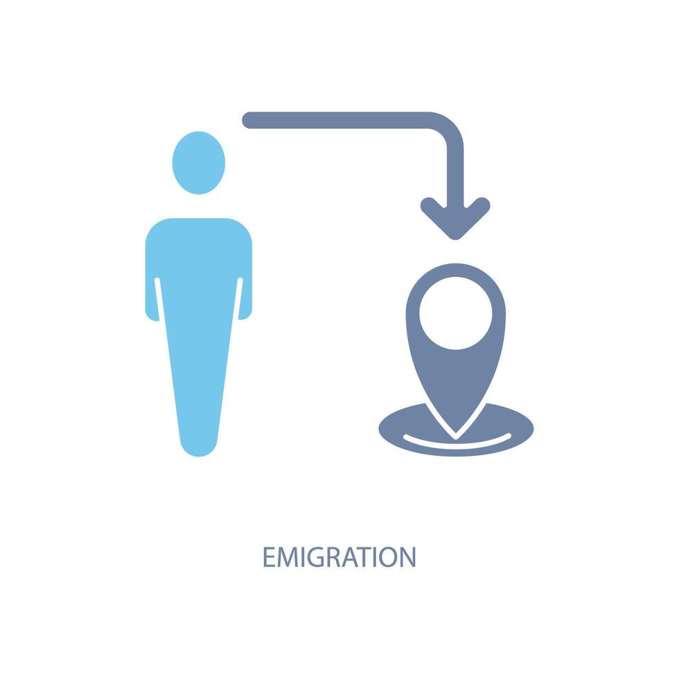 emigração conceito linha ícone. simples elemento ilustração. emigração conceito esboço símbolo Projeto. vetor