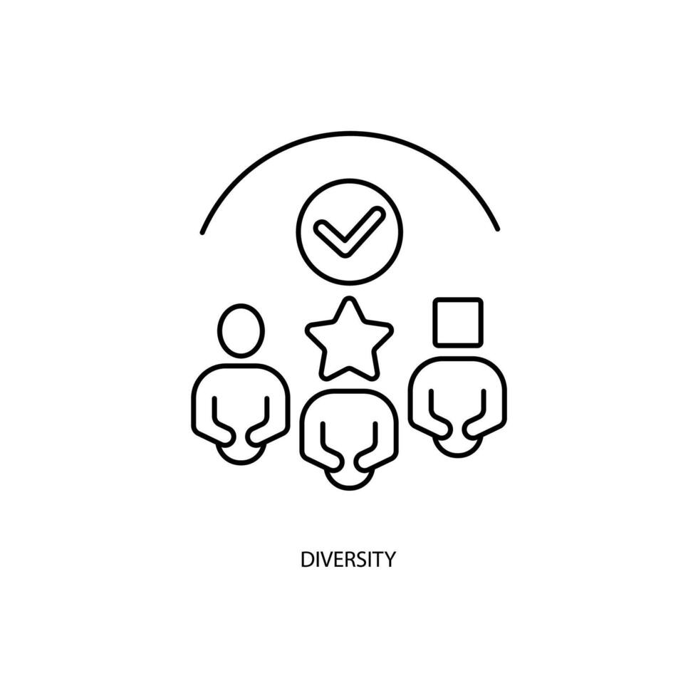 diversidade conceito linha ícone. simples elemento ilustração. diversidade conceito esboço símbolo Projeto. vetor