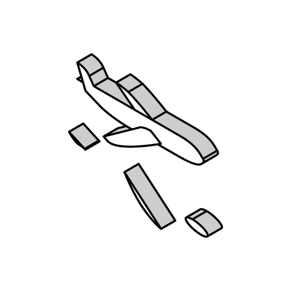 saltar a partir de avião isométrico ícone vetor ilustração