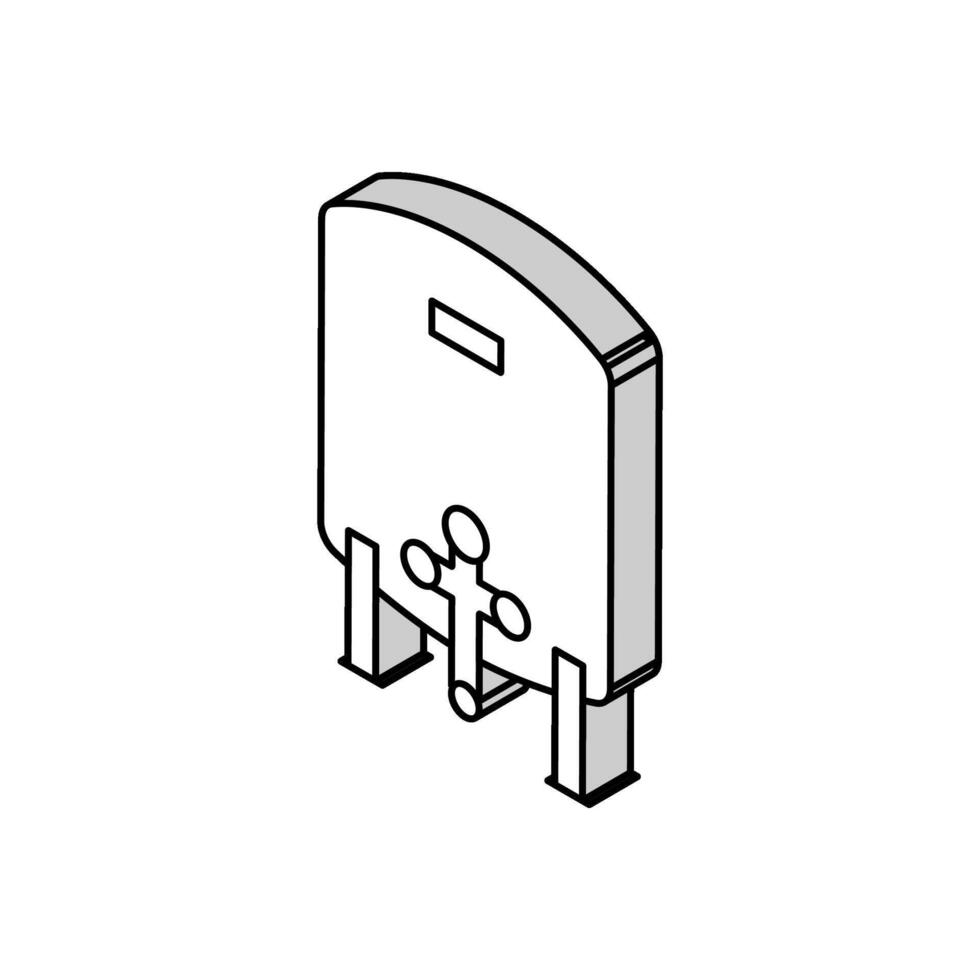 tanque com água filtro isométrico ícone vetor ilustração