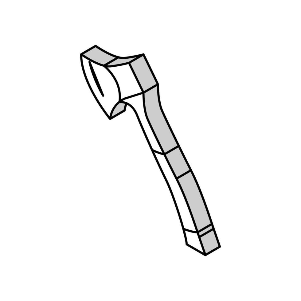 Caçando machado isométrico ícone vetor ilustração
