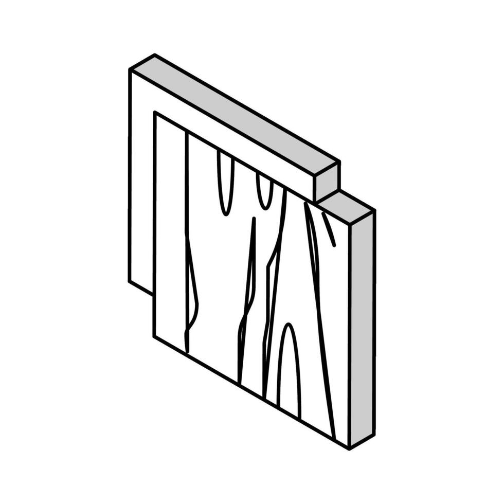 de madeira isolamento camada isométrico ícone vetor ilustração