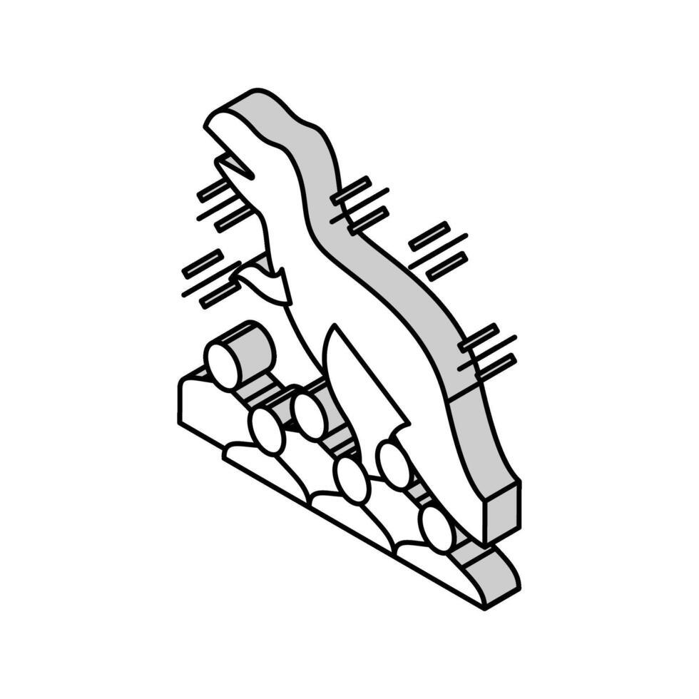 dinossauro crianças festa isométrico ícone vetor ilustração