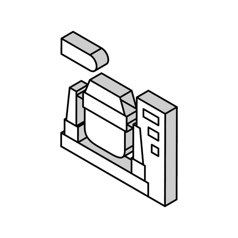 ferro ou carvão em processamento plantas isométrico ícone vetor ilustração