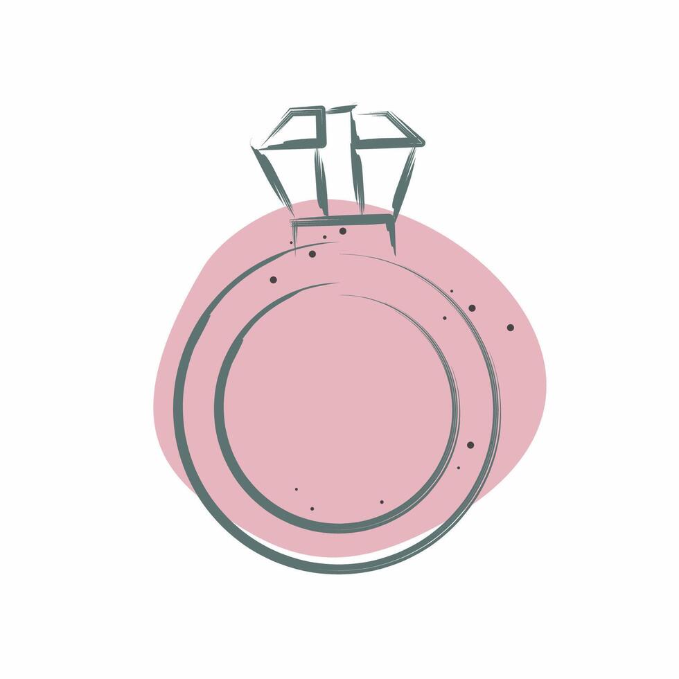 ícone diamante anel. relacionado para moda símbolo. cor local estilo. simples Projeto editável. simples ilustração vetor