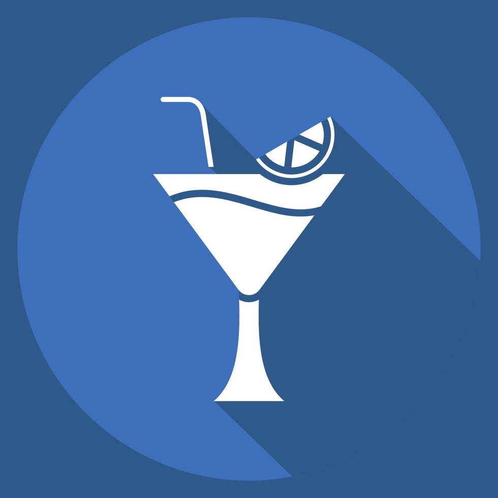 ícone martini. relacionado para coquetéis, bebida símbolo. grandes sombra estilo. simples Projeto editável. simples ilustração vetor