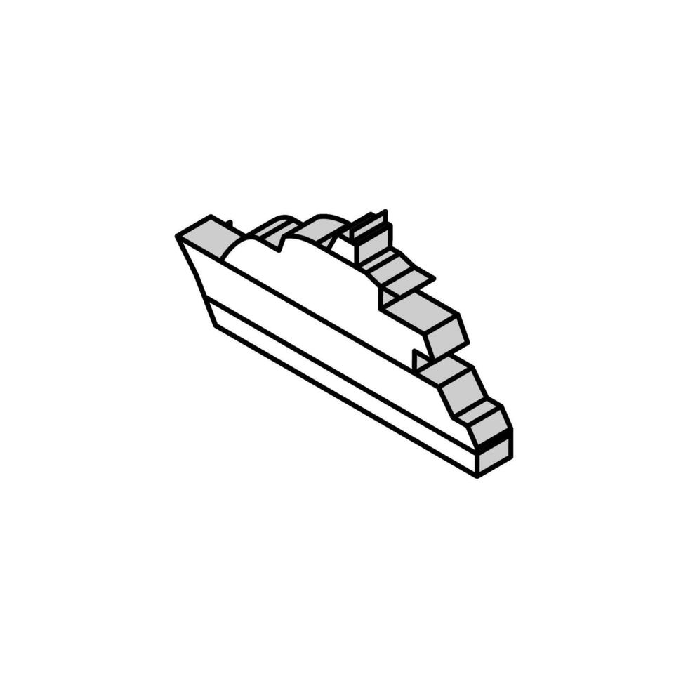 motor iate barco isométrico ícone vetor ilustração