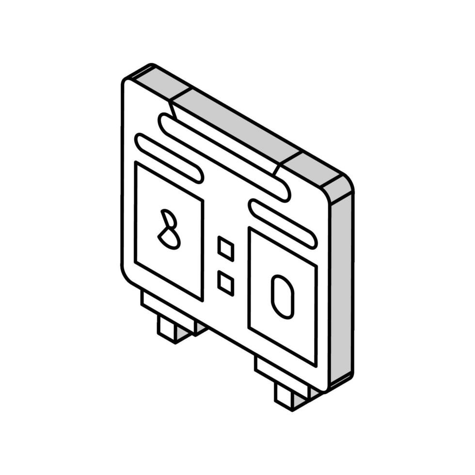 placar futebol isométrico ícone vetor ilustração