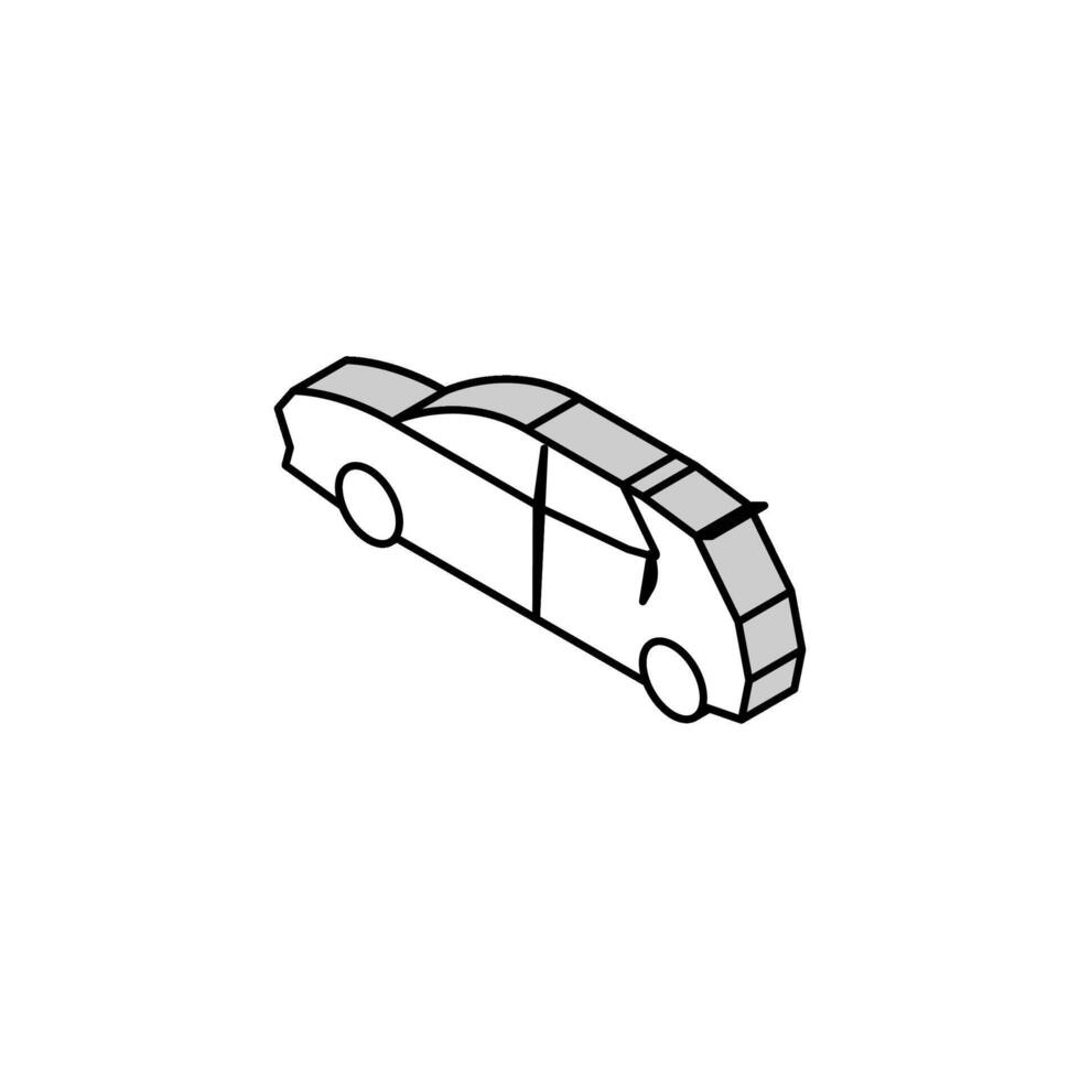 hatchback carro isométrico ícone vetor ilustração
