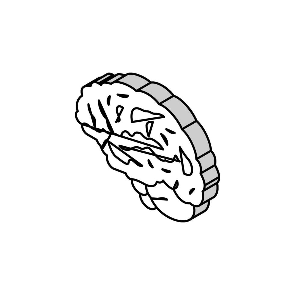 cérebro anatomia órgão isométrico ícone vetor ilustração
