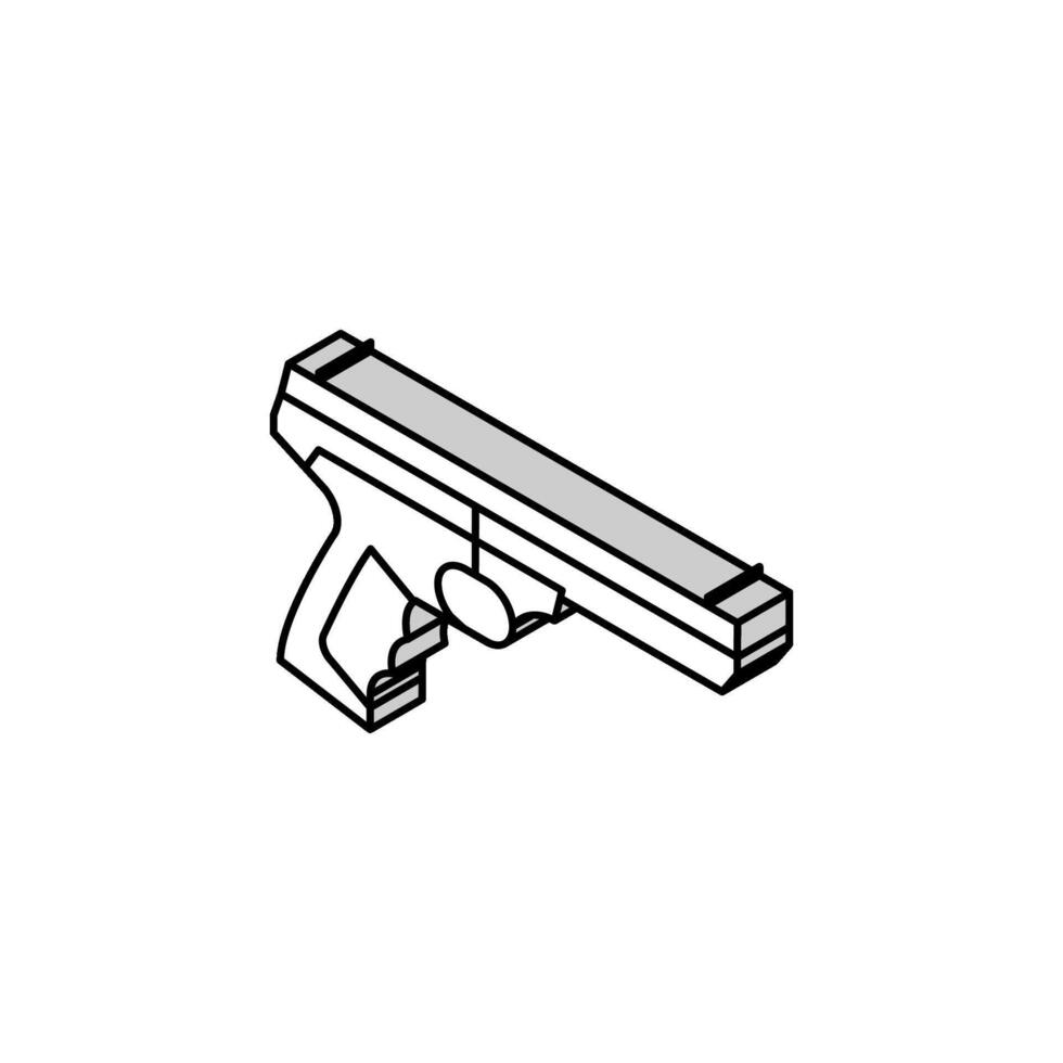 rimfire rifle isométrico ícone vetor ilustração