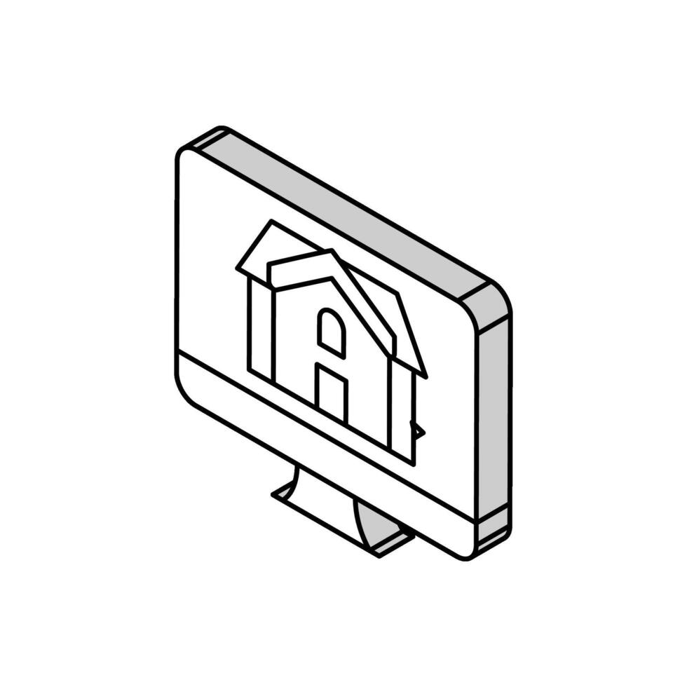 3d arquitetura visualização isométrico ícone vetor ilustração