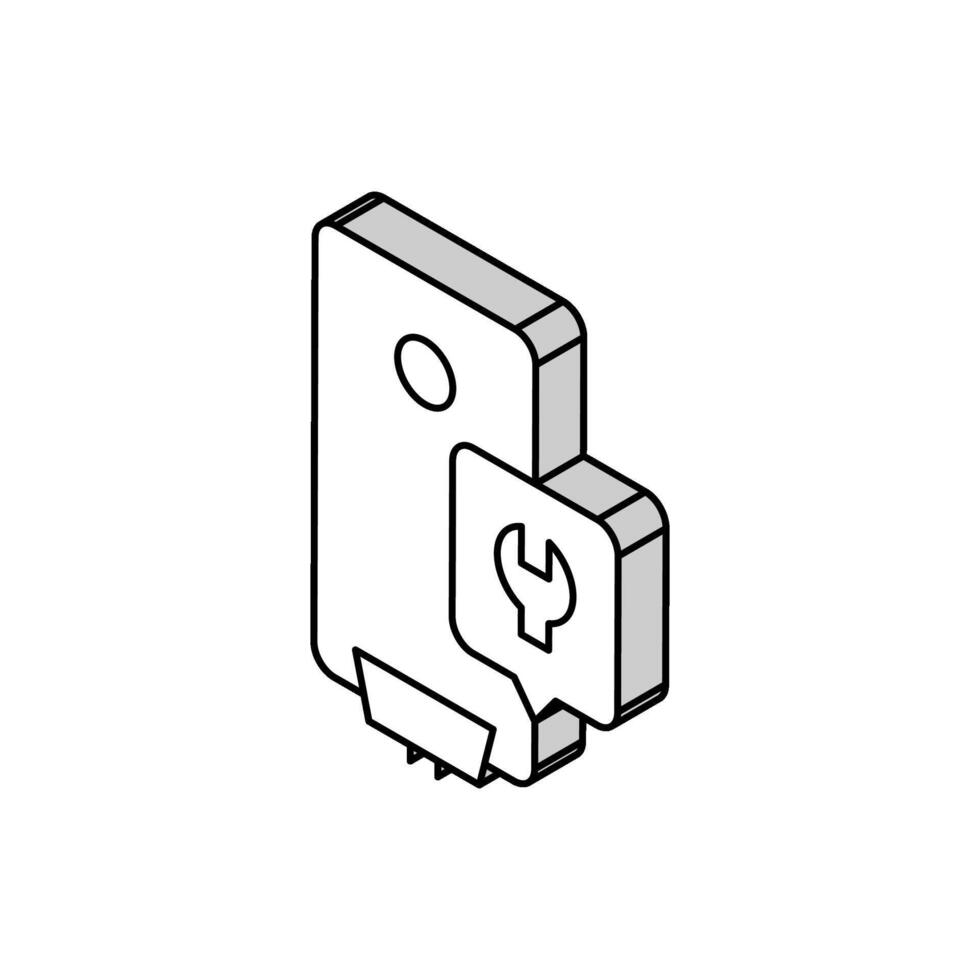 água aquecedor reparar isométrico ícone vetor ilustração