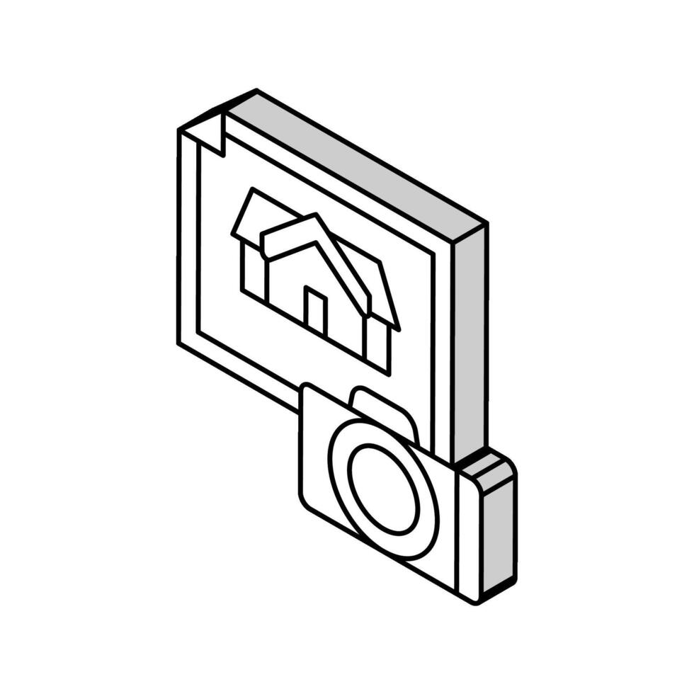 propriedade fotografia isométrico ícone vetor ilustração