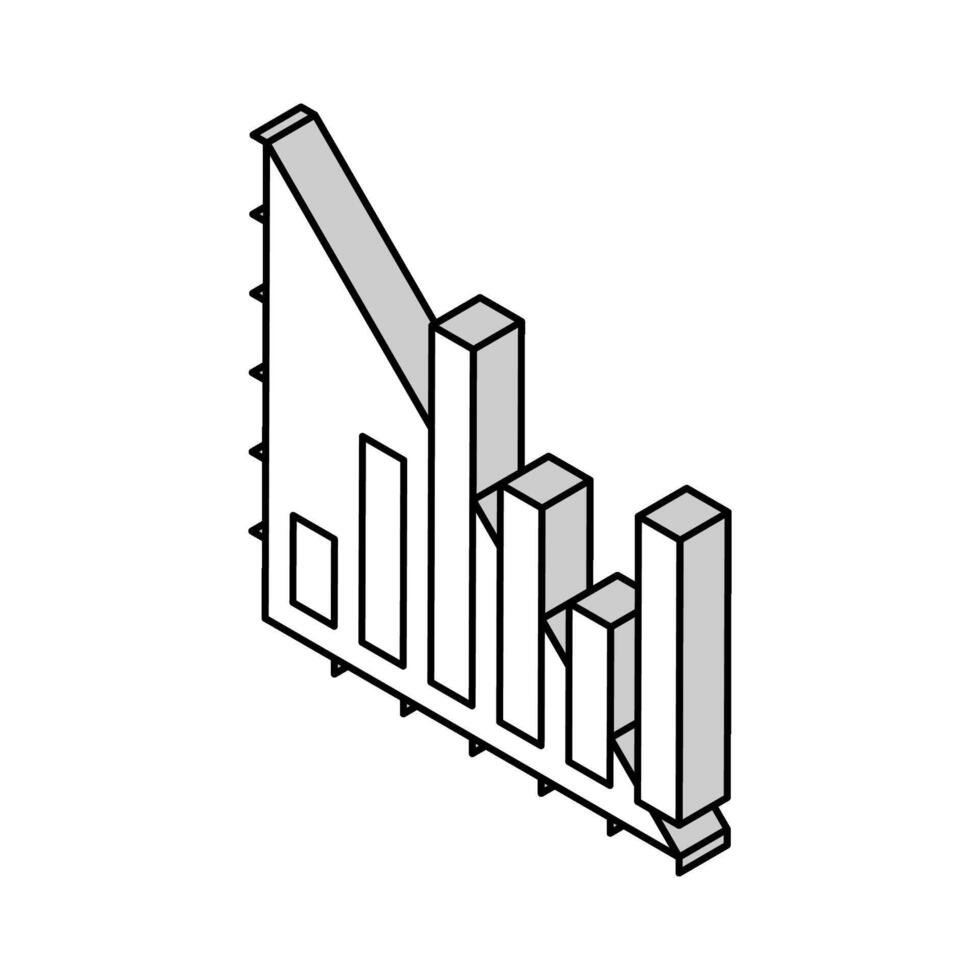 Barra gráfico isométrico ícone vetor ilustração