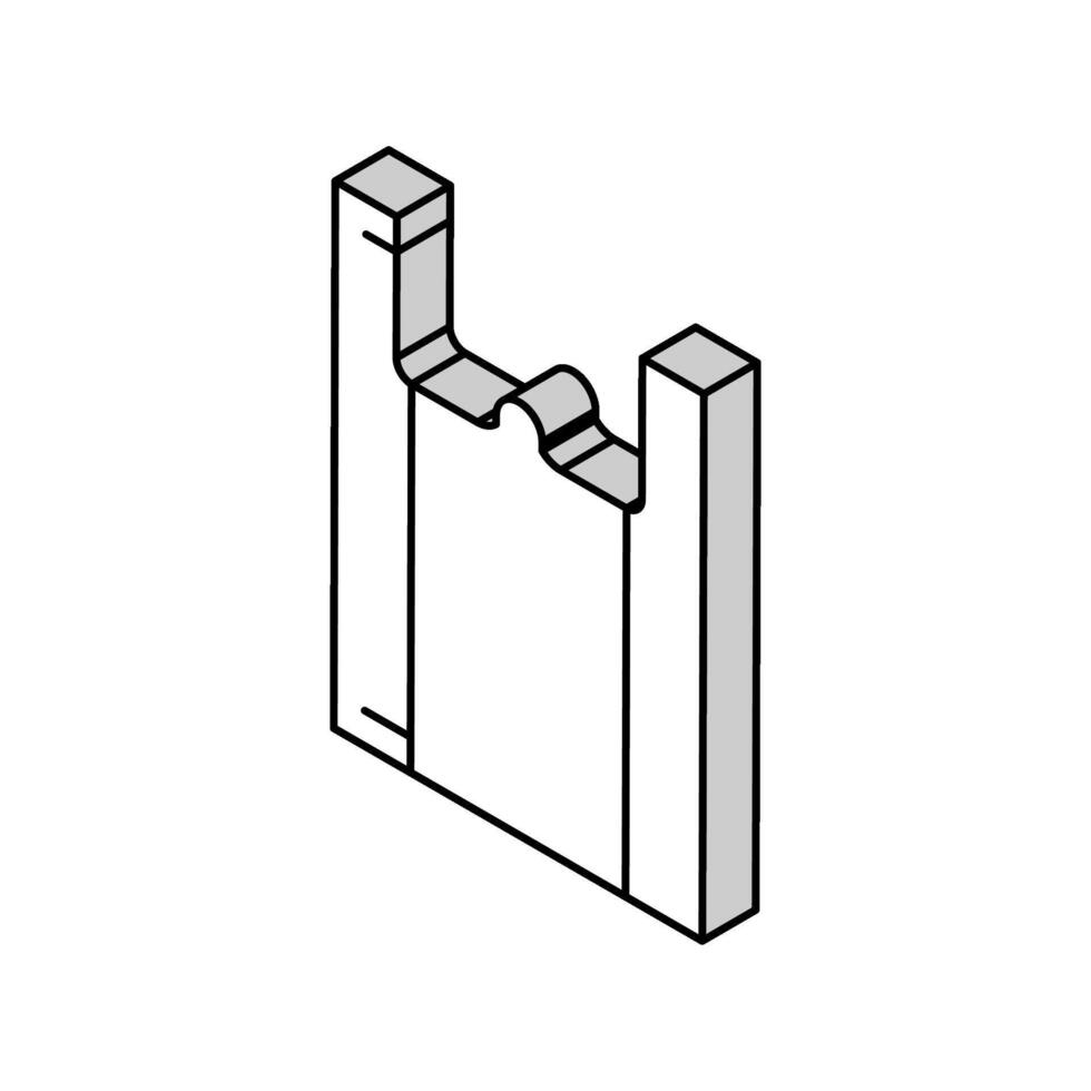 saco plástico isométrico ícone vetor ilustração